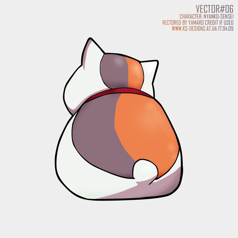 Calico Cat Sitting — White, Calm, Vector Art