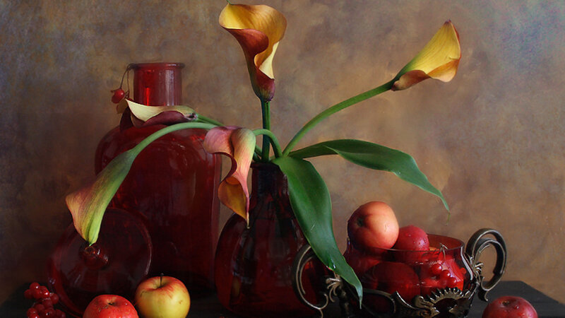 Calla Lilies and Apples