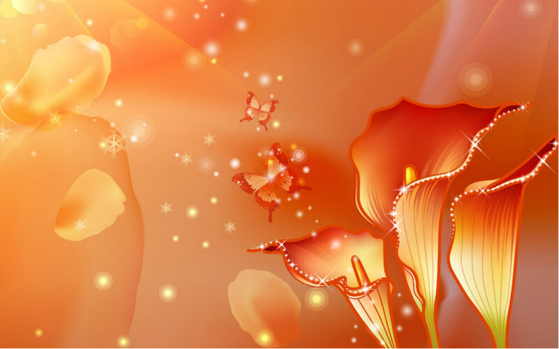 Calla Lilies and Butterflies