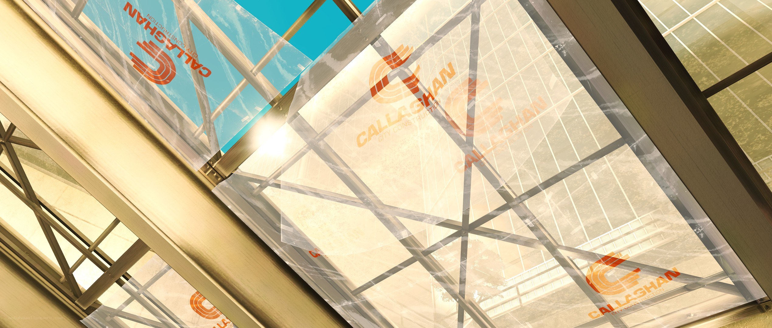 Callaghan branding on glass panels