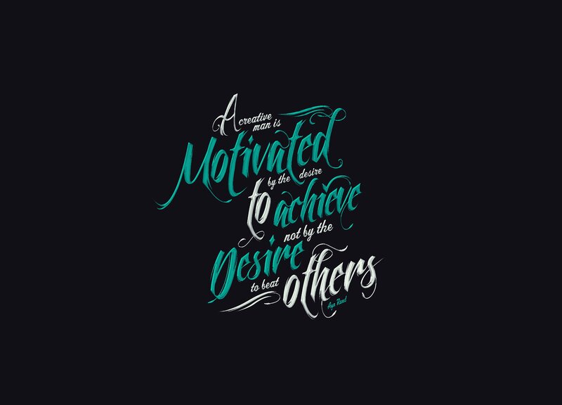 Calligraphic Quote — Black, Motivational, Illustration, Text