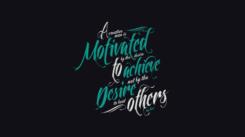 Calligraphic Quote — Black, Motivational, Illustration