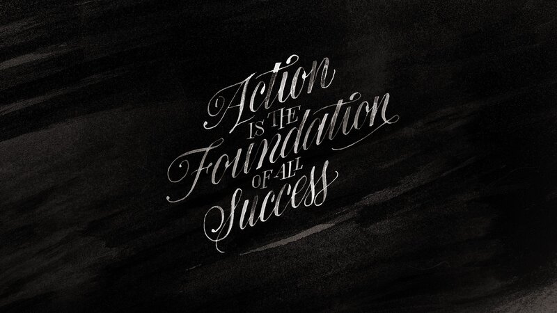 Calligraphic Text on Black