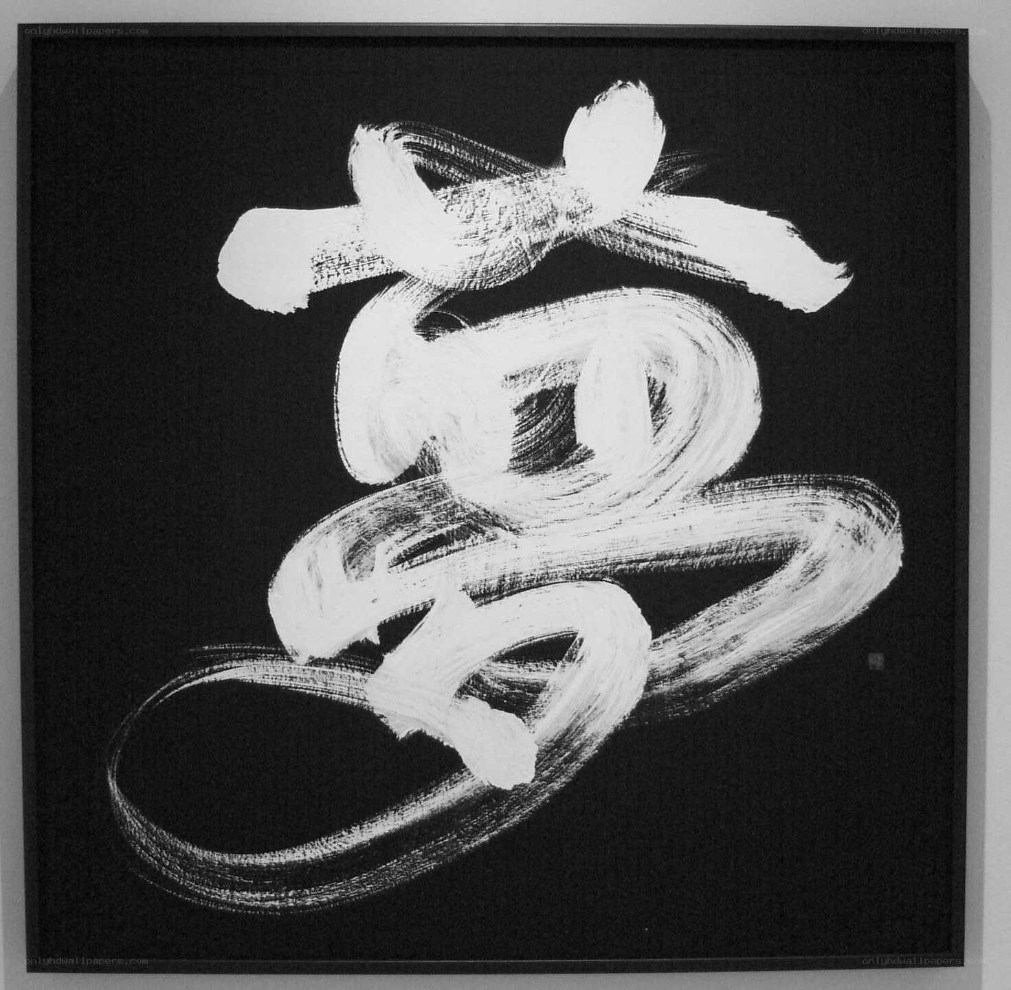 Calligraphy artwork on black background