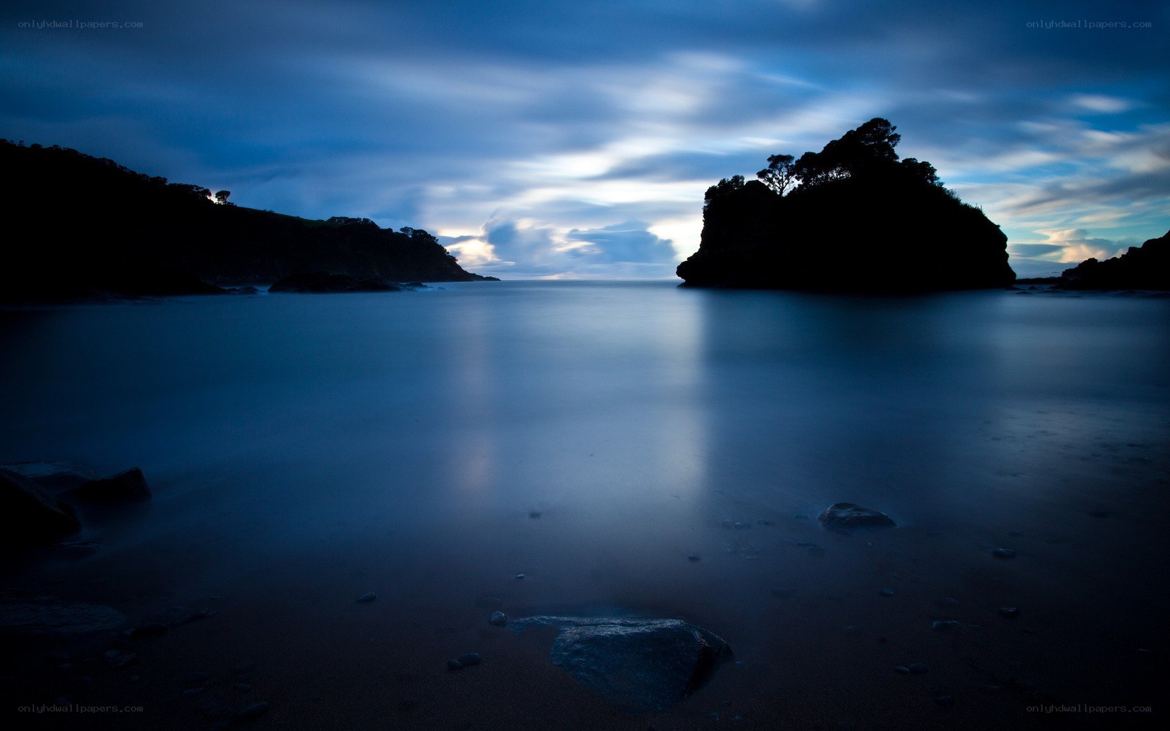 calm bay at twilight