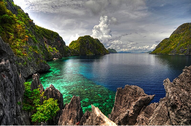 Calm Bay Between Cliffs