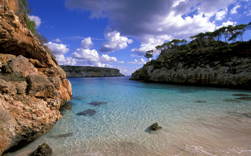 Calm Cove with Clear Water — Blue