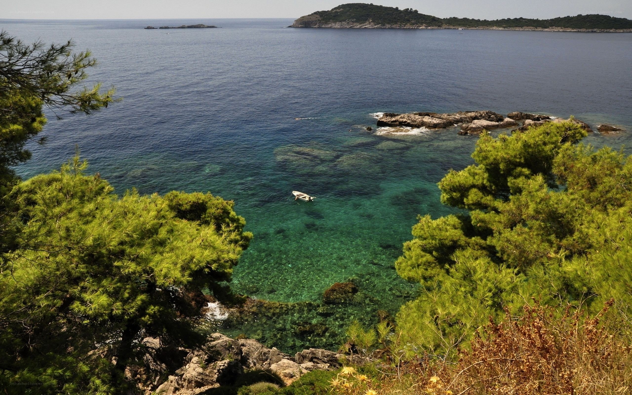 Calm cove with clear water