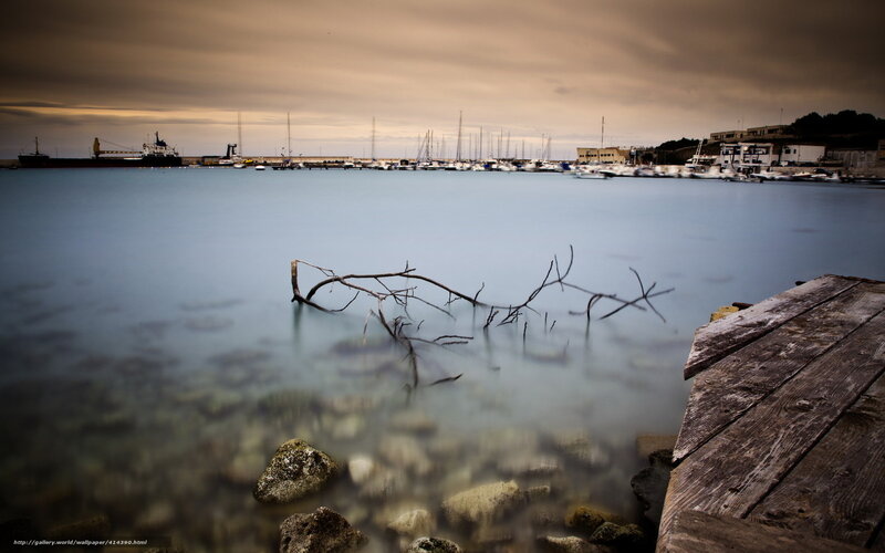 calm harbor at dusk