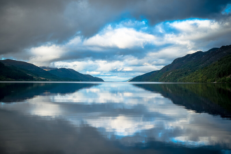 Calm Lake and Mountains