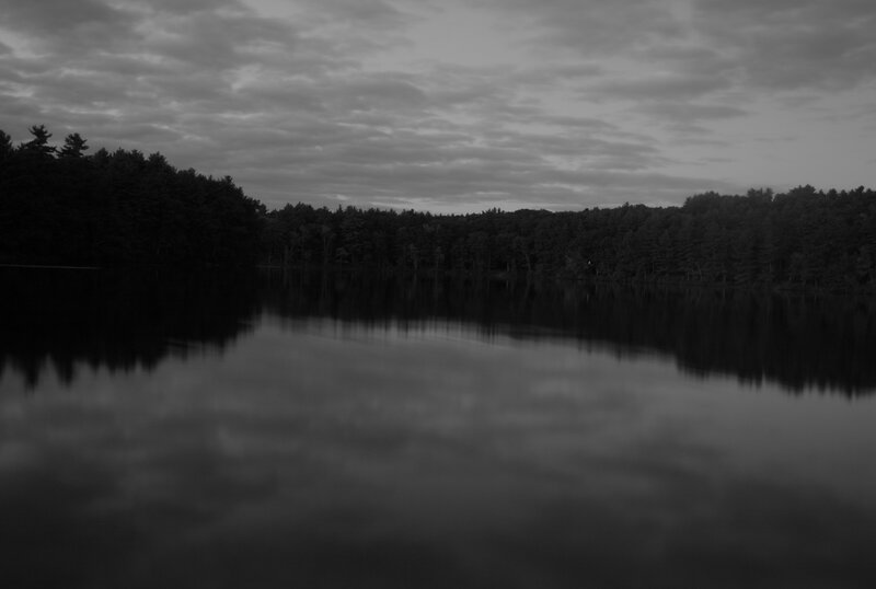 calm lake at dusk