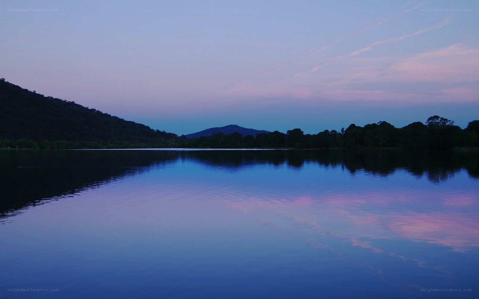 calm lake at dusk