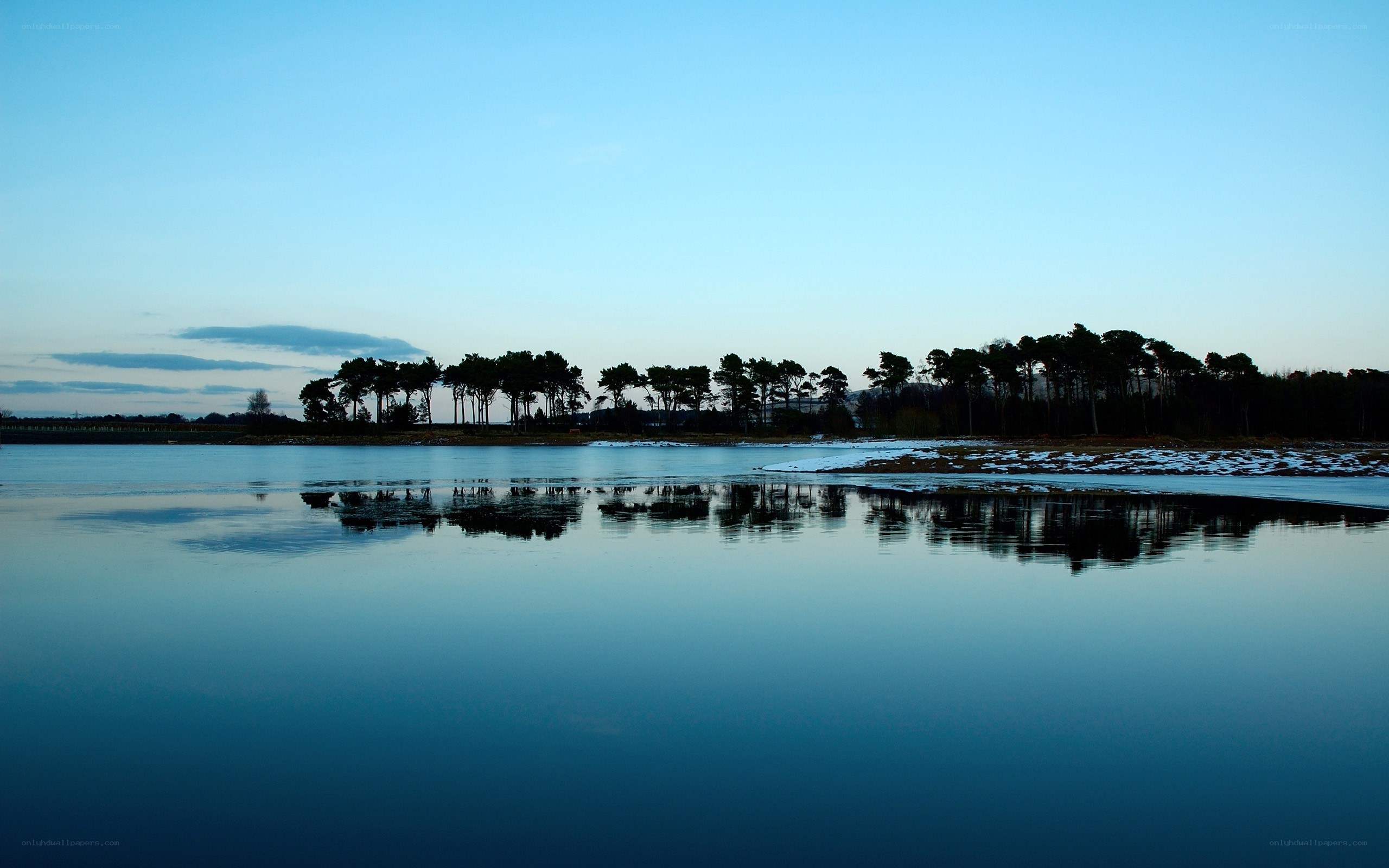 calm lake at dusk