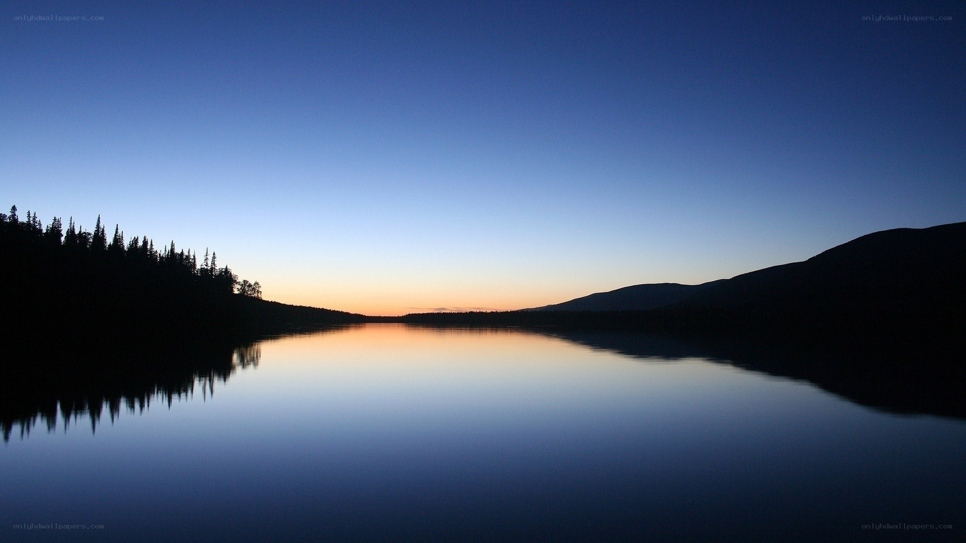 calm lake at dusk
