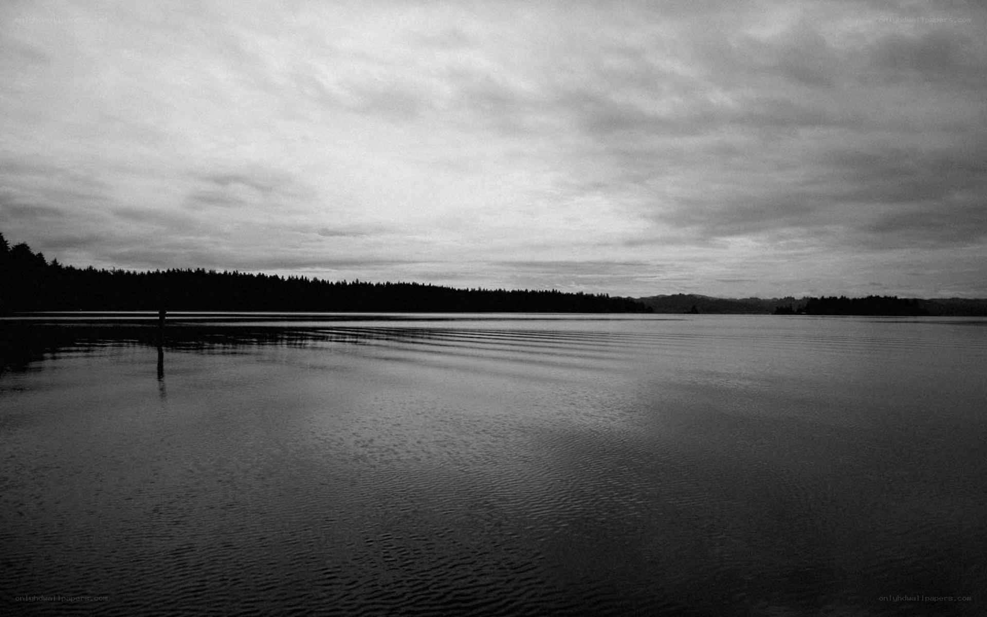calm lake at dusk