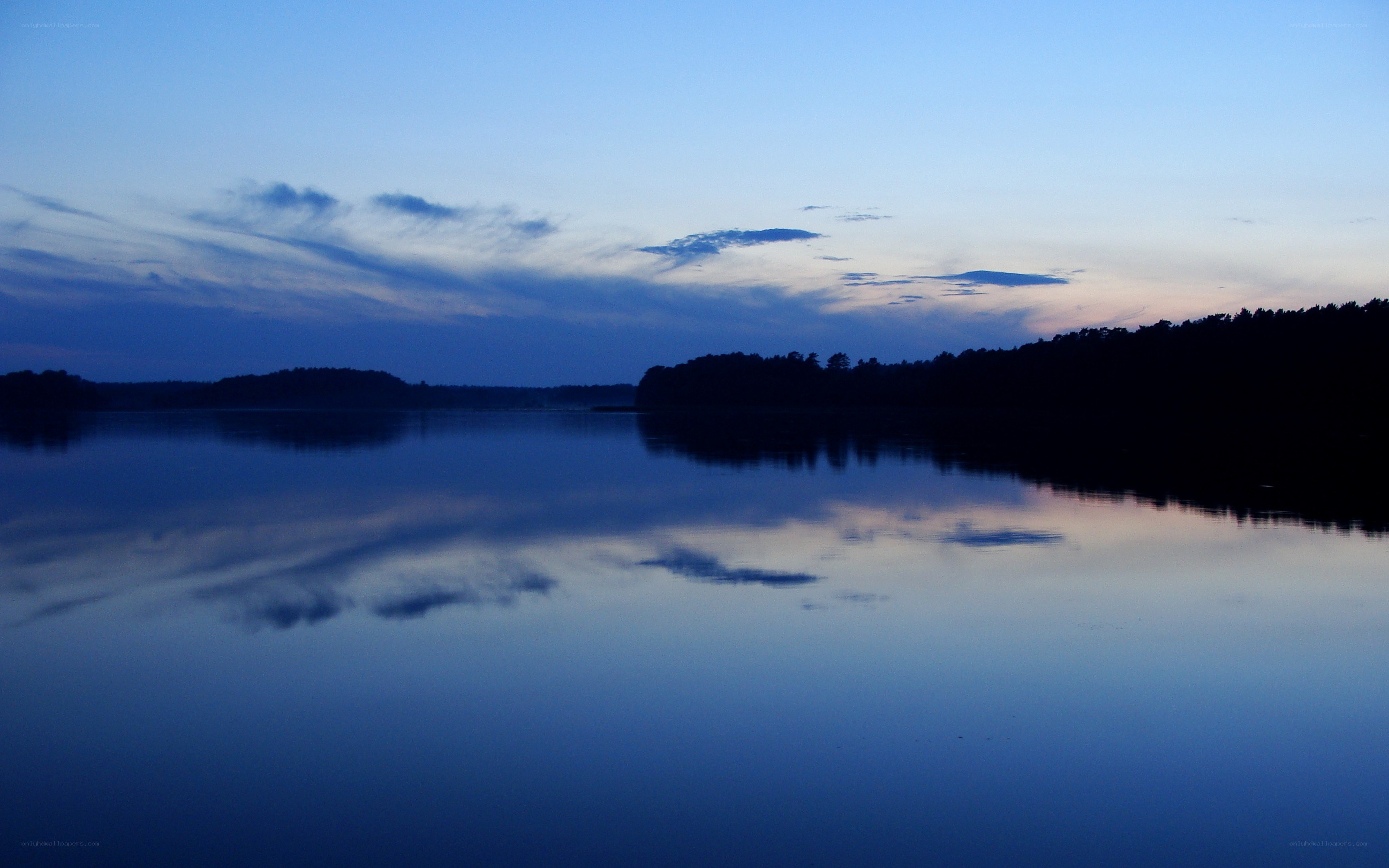 calm lake at dusk