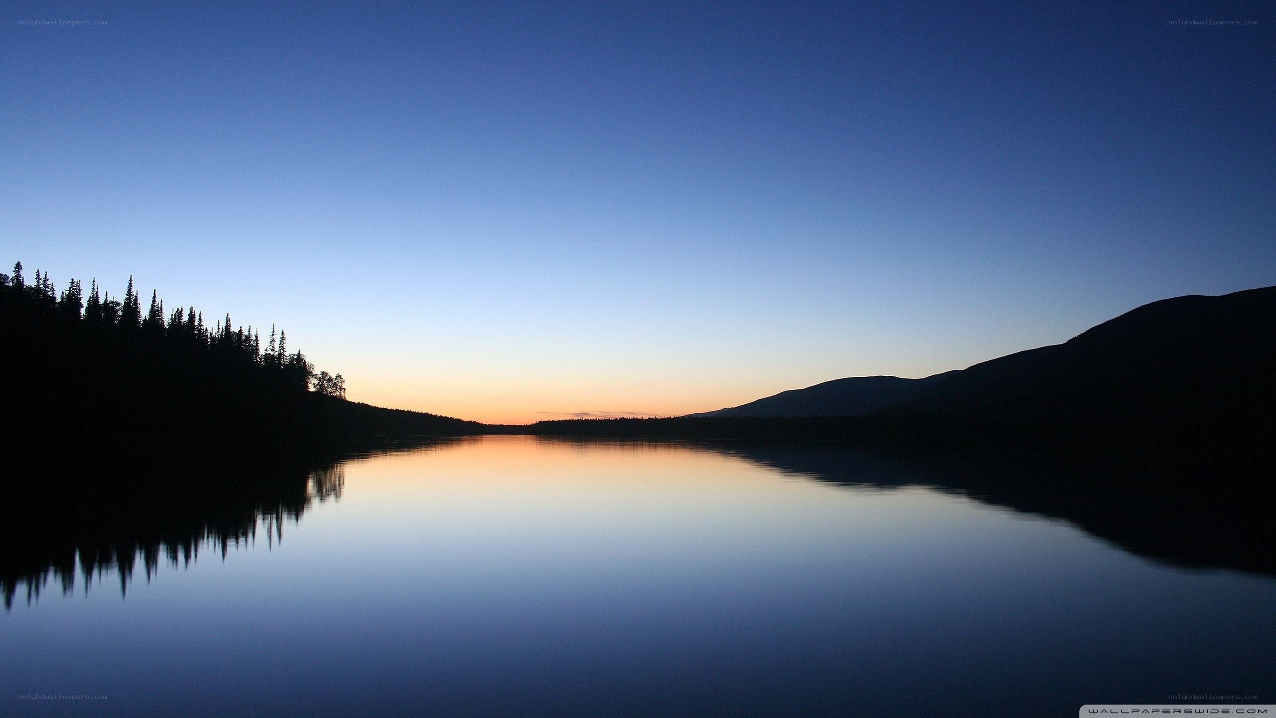 calm lake at dusk