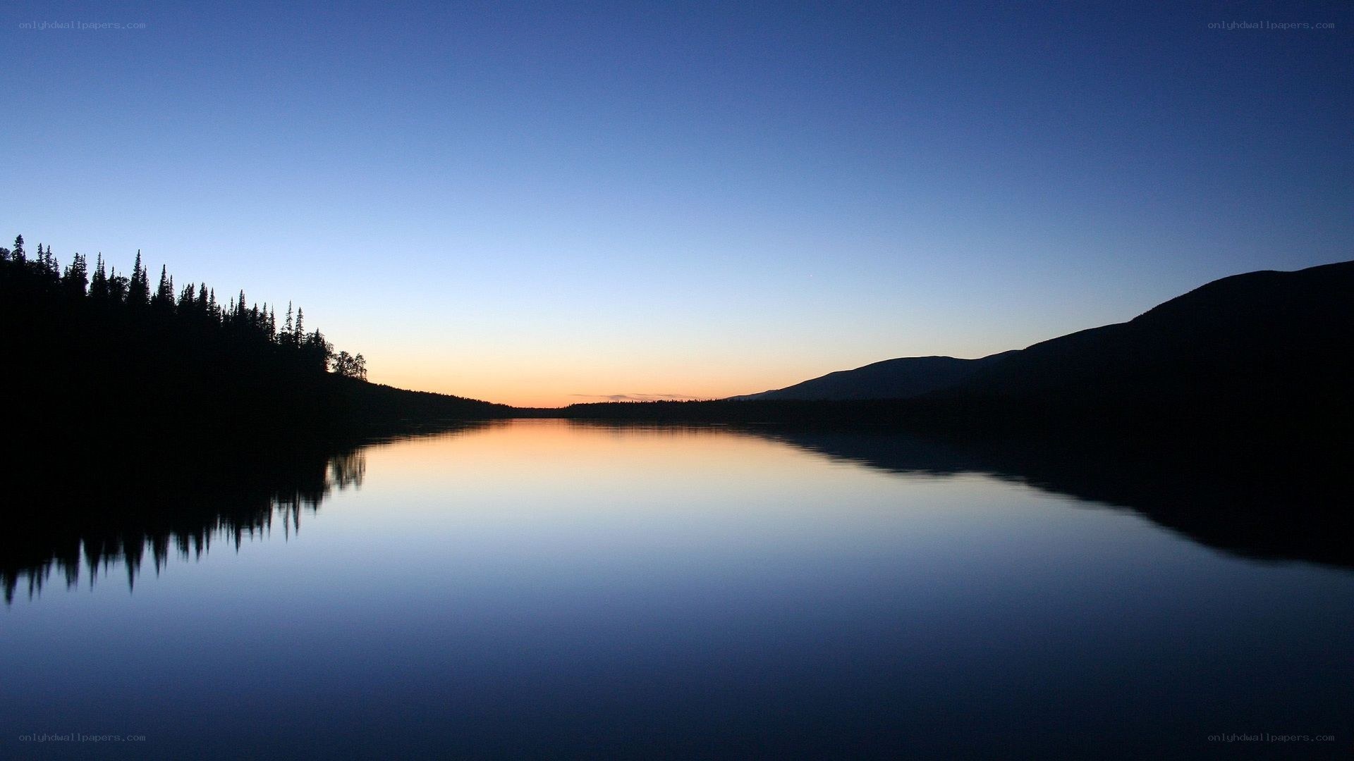 calm lake at dusk