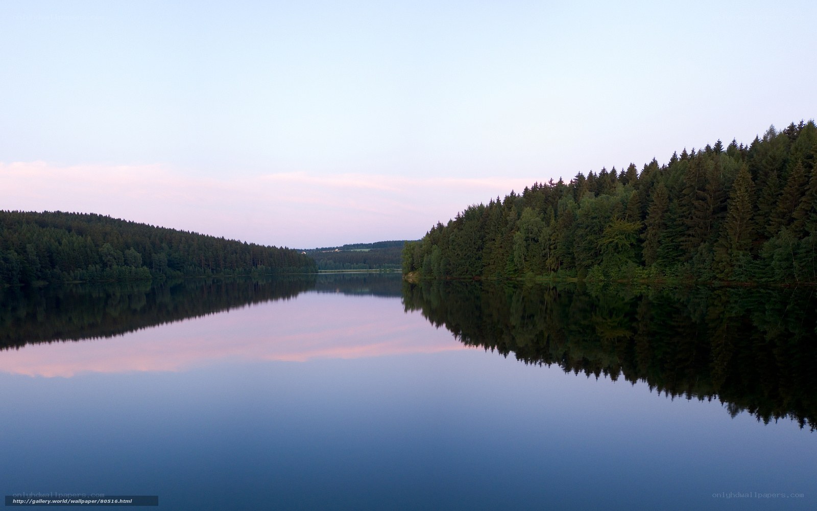 Calm lake at dusk