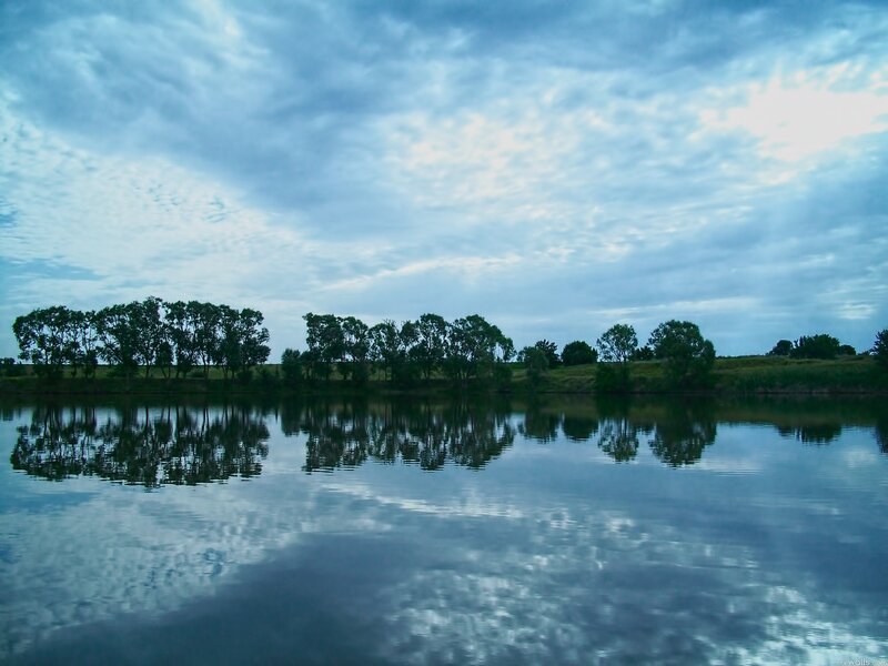 Calm lake at dusk