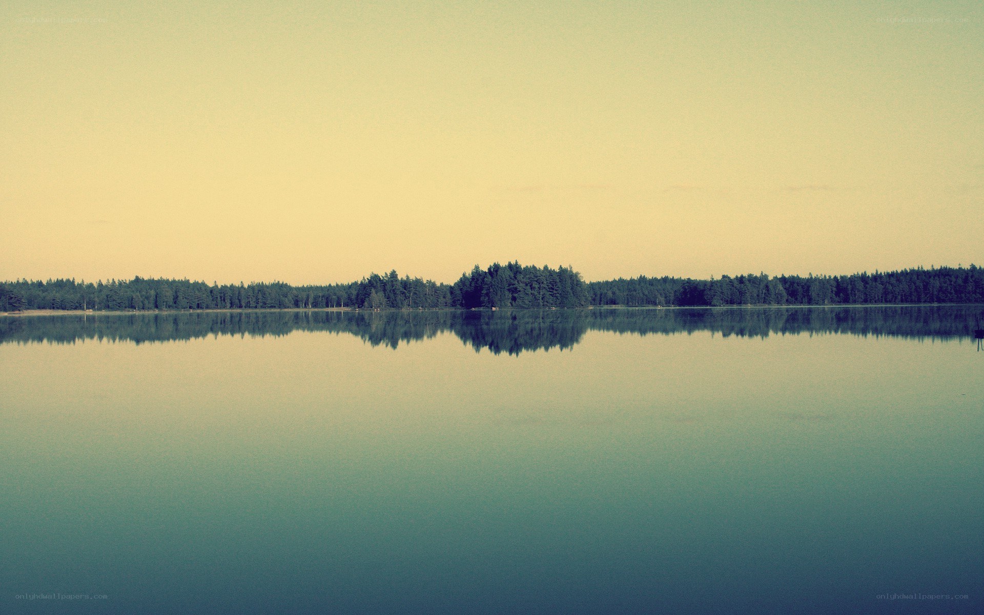 calm lake at dusk