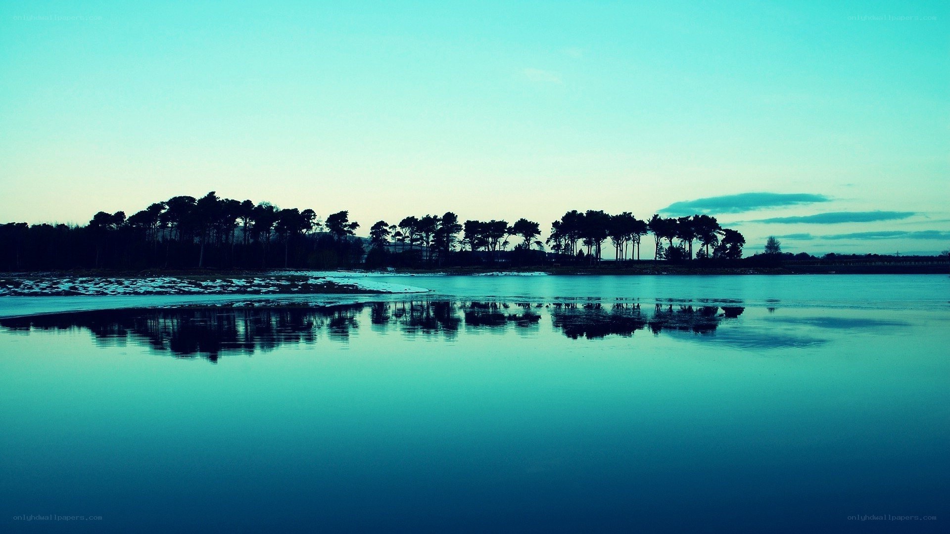 calm lake at dusk