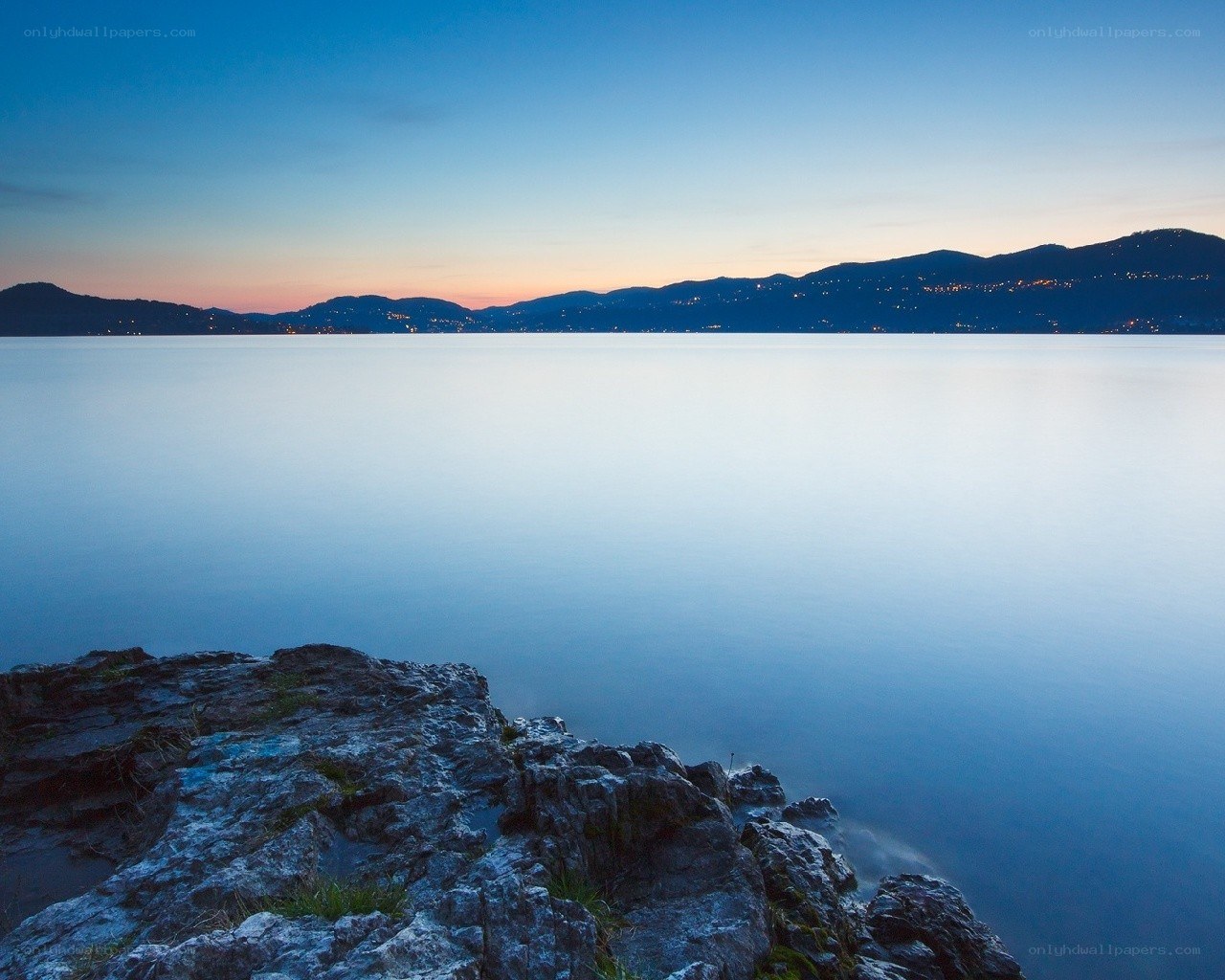 calm lake at dusk