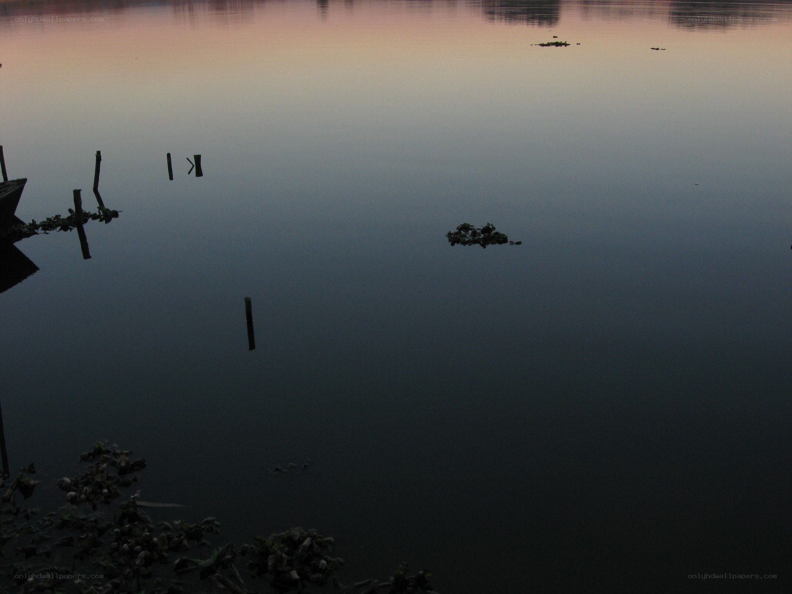 calm lake at dusk