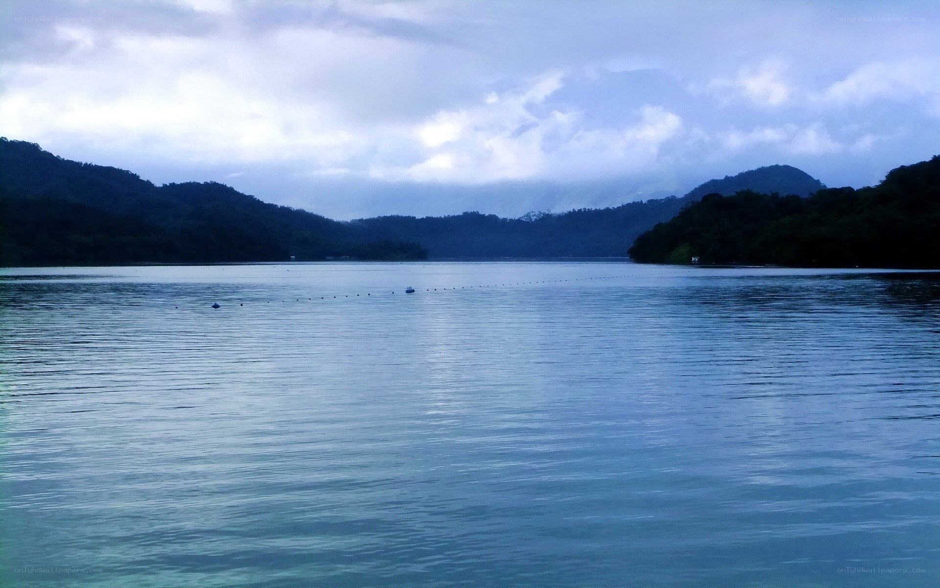 calm lake at dusk