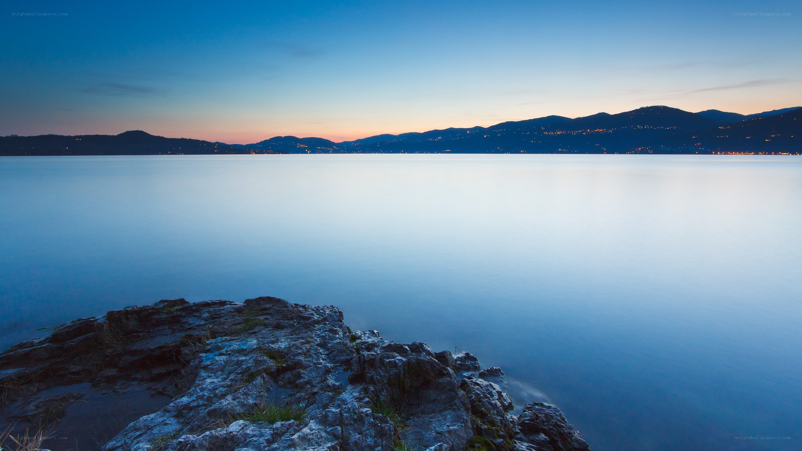 calm lake at dusk