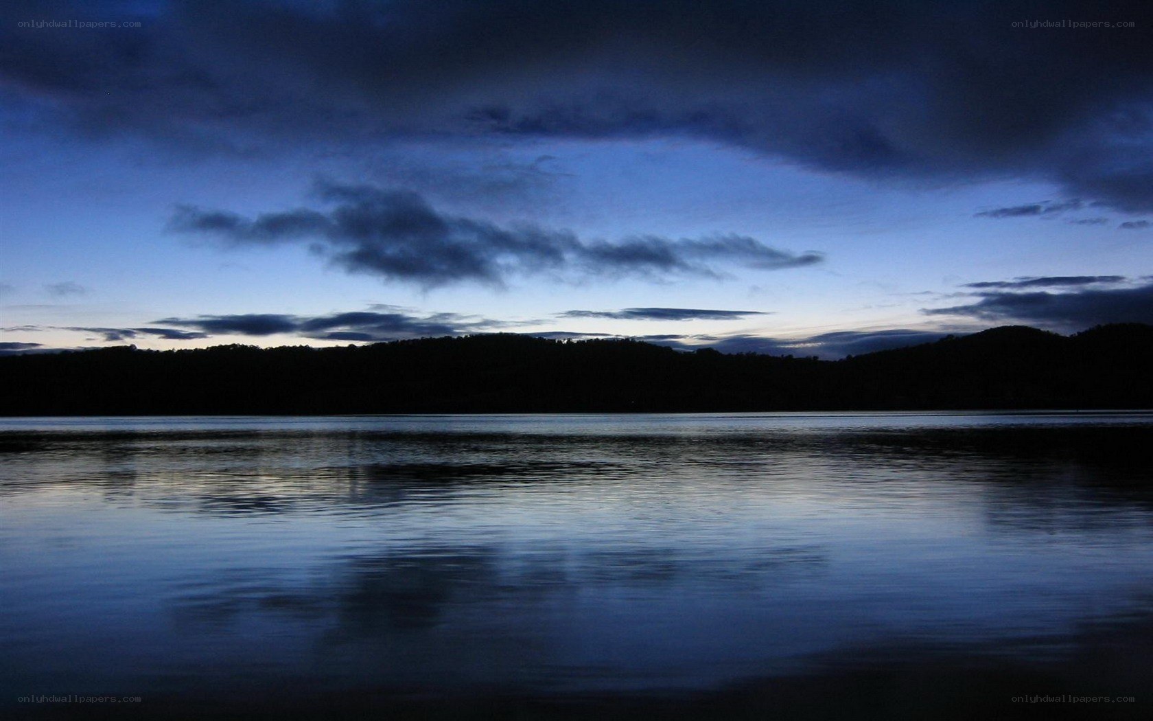 calm lake at dusk