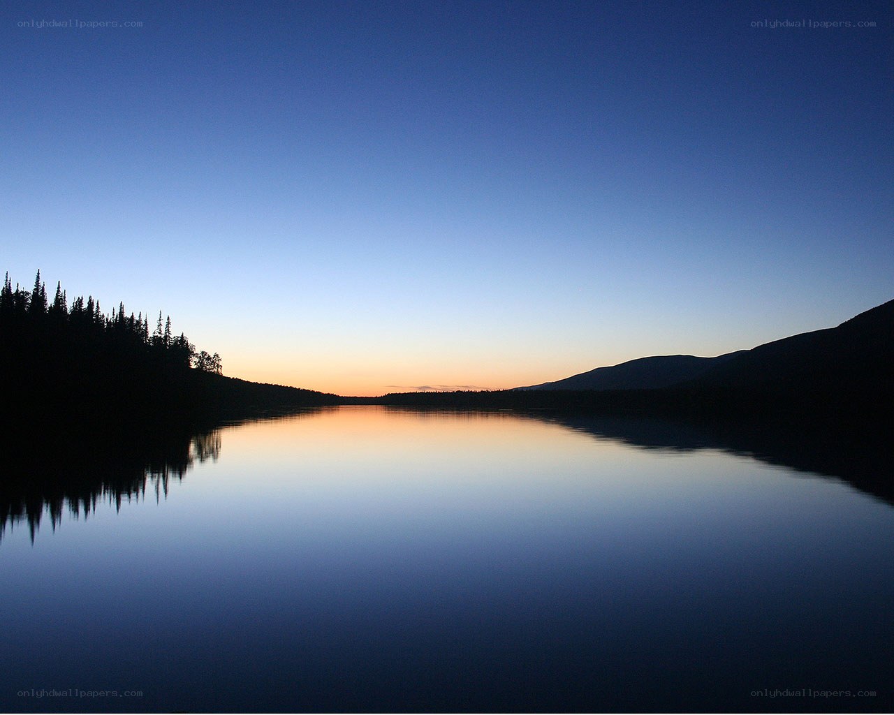 calm lake at dusk