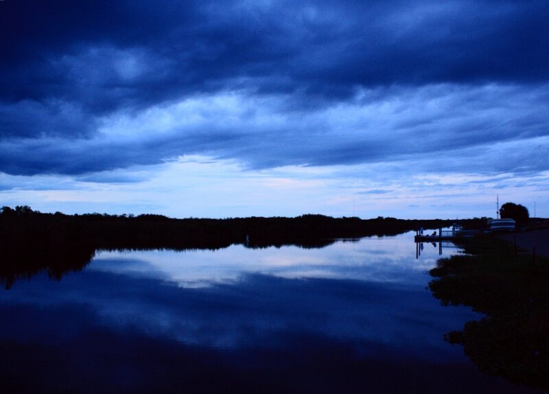 Calm Lake at Dusk — Blue, Dramatic