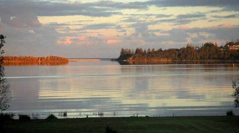 Calm Lake at Dusk — Blue, Serene, Sunset