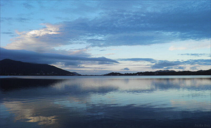 Calm Lake at Dusk — Blue
