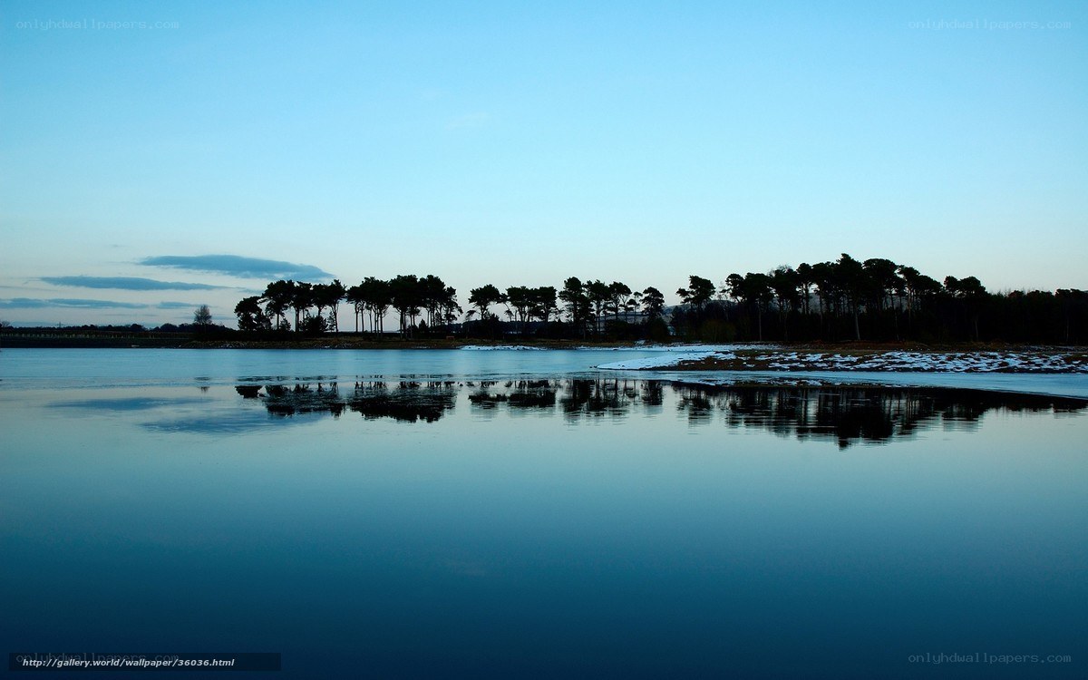 Calm lake at dusk
