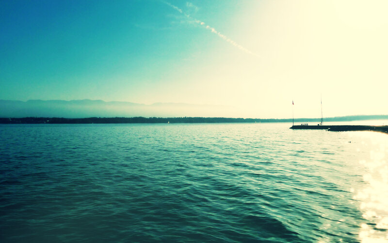 calm lake at sunrise