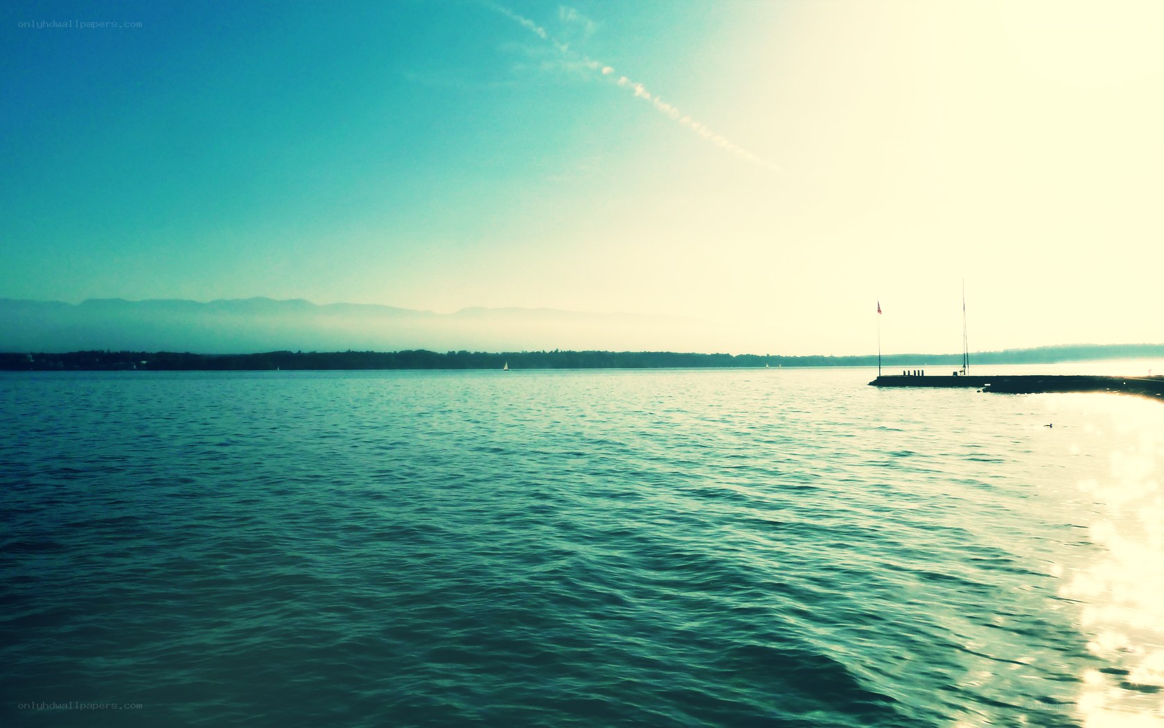 calm lake at sunrise