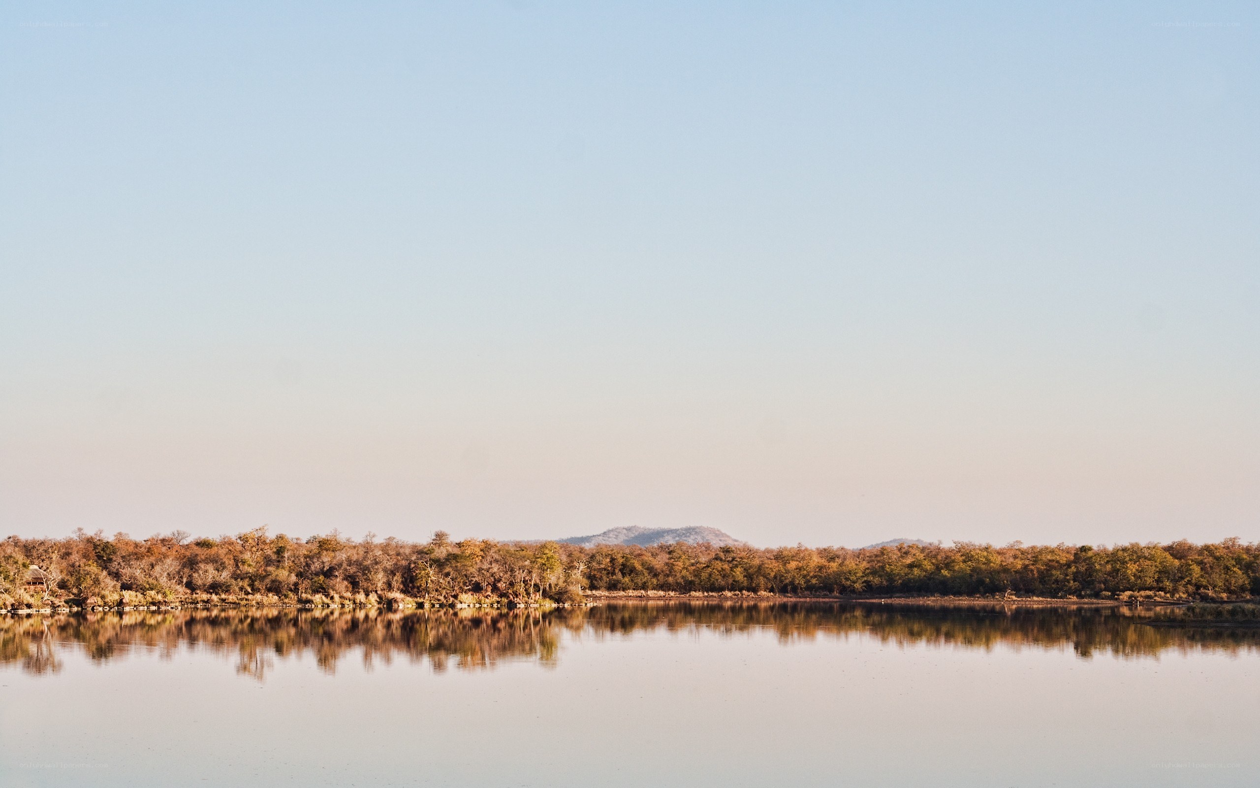 calm lake at sunset