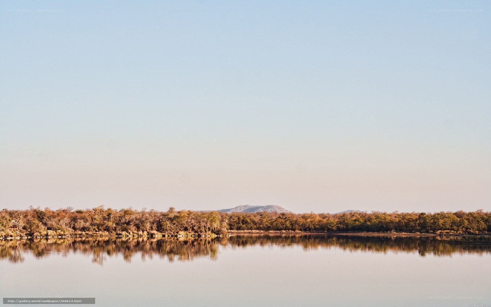 calm lake at sunset
