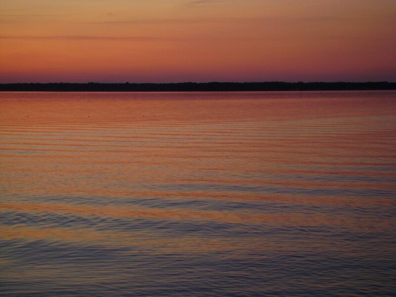 Calm Lake at Sunset — Orange
