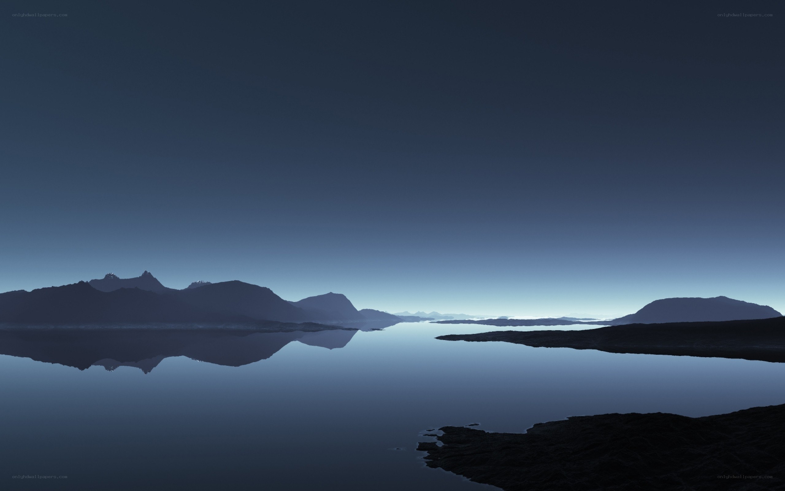 calm lake at twilight