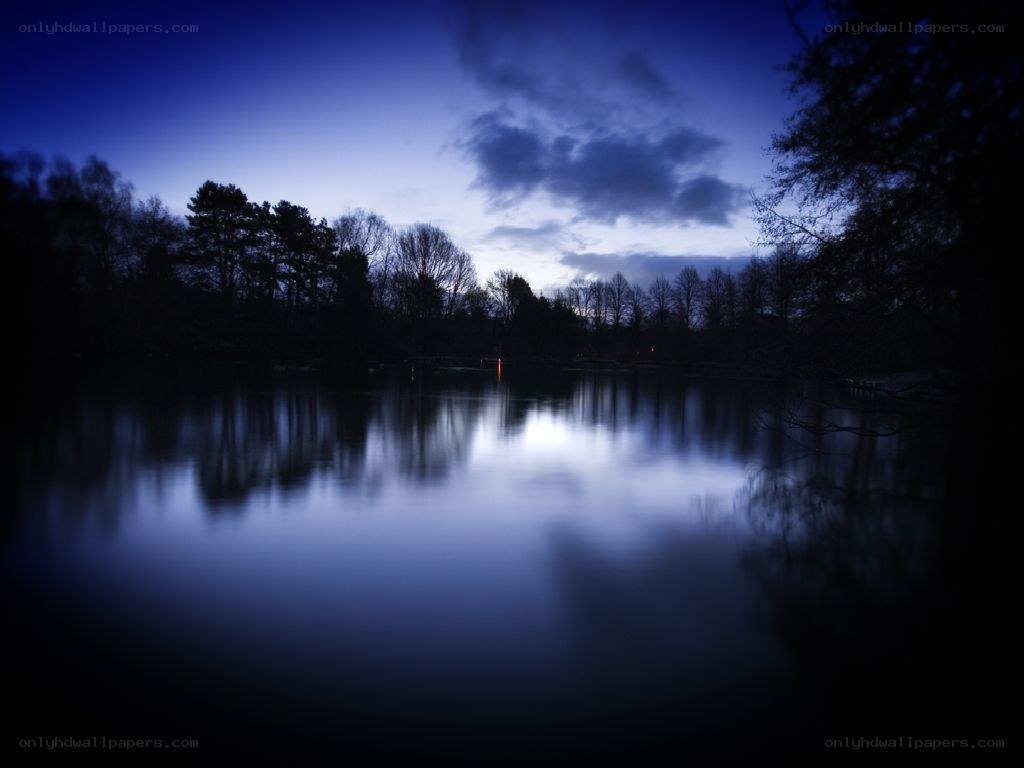 Calm lake at twilight