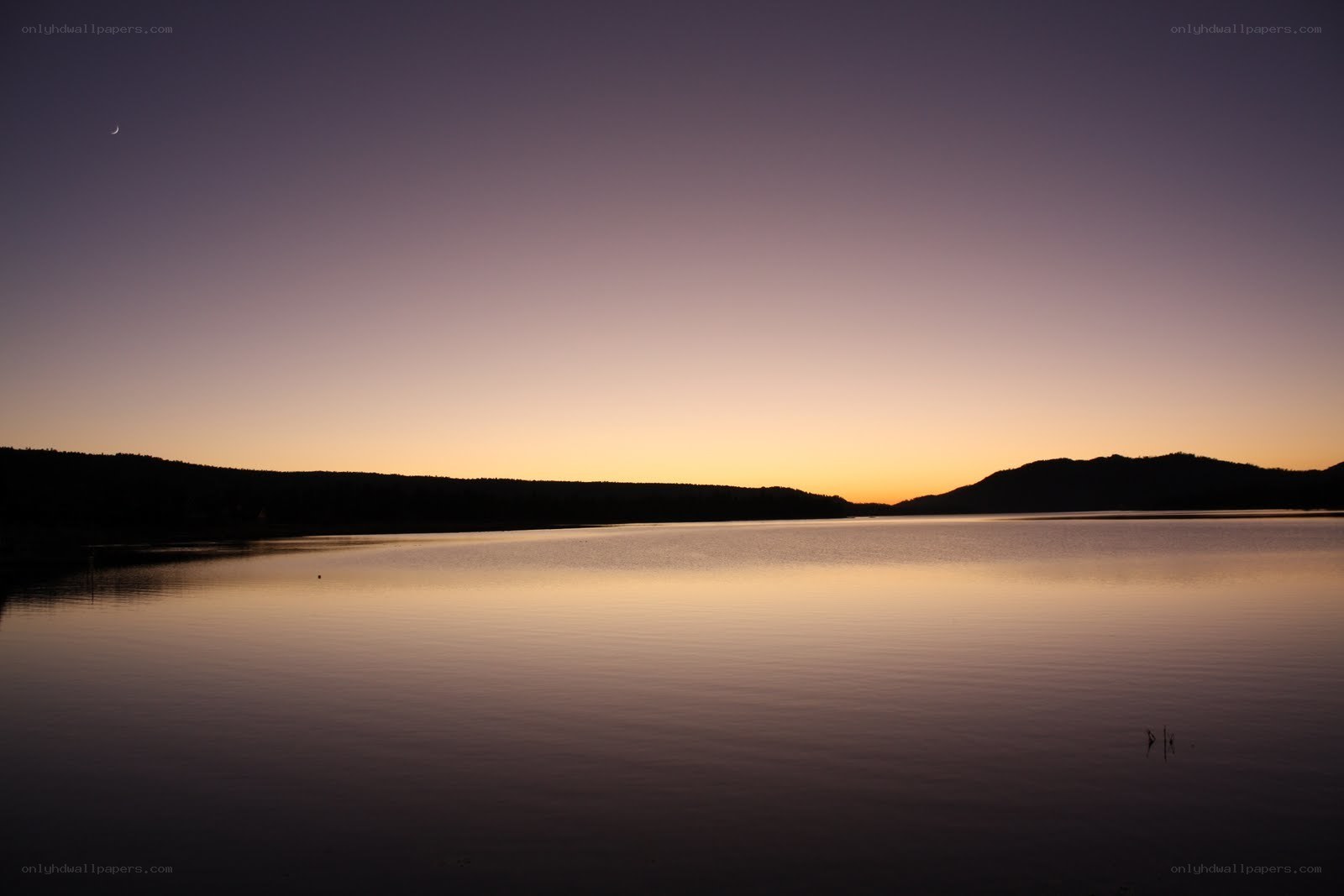 Calm lake at twilight