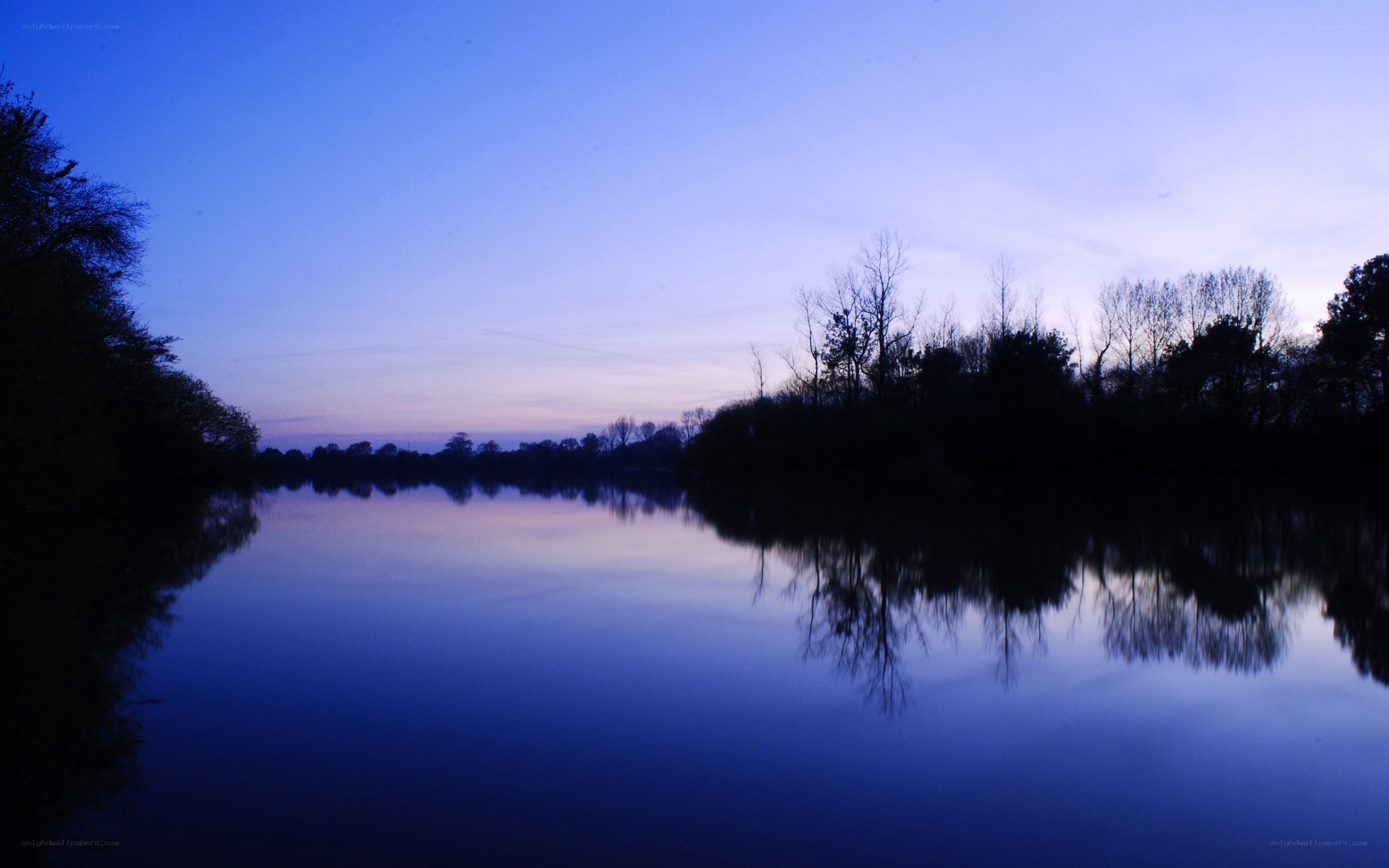 calm lake at twilight