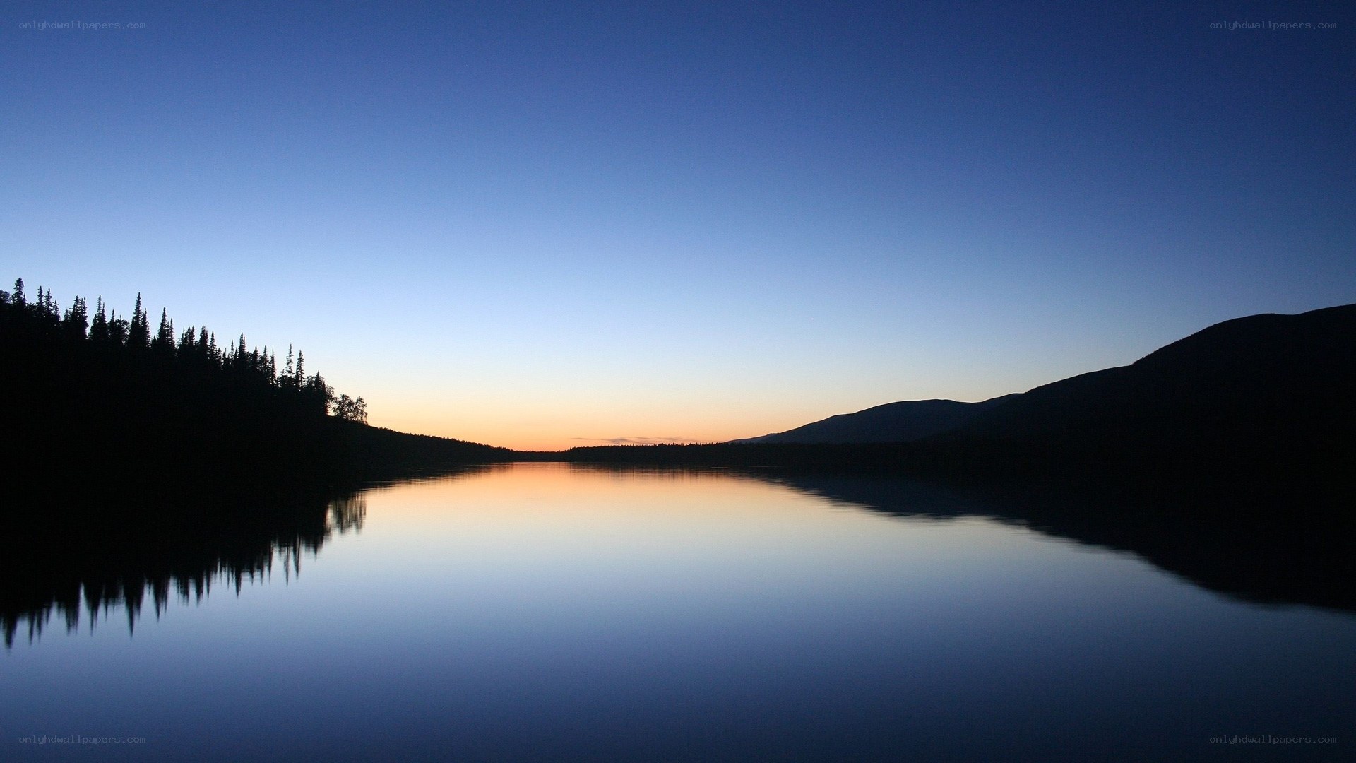 Calm lake at twilight
