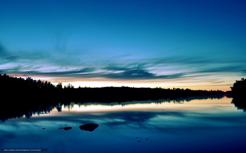 Calm lake at twilight