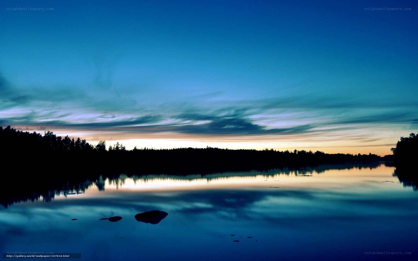 Calm lake at twilight