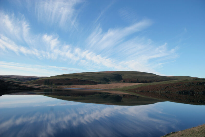 Calm Lake Reflecting Sky — Blue