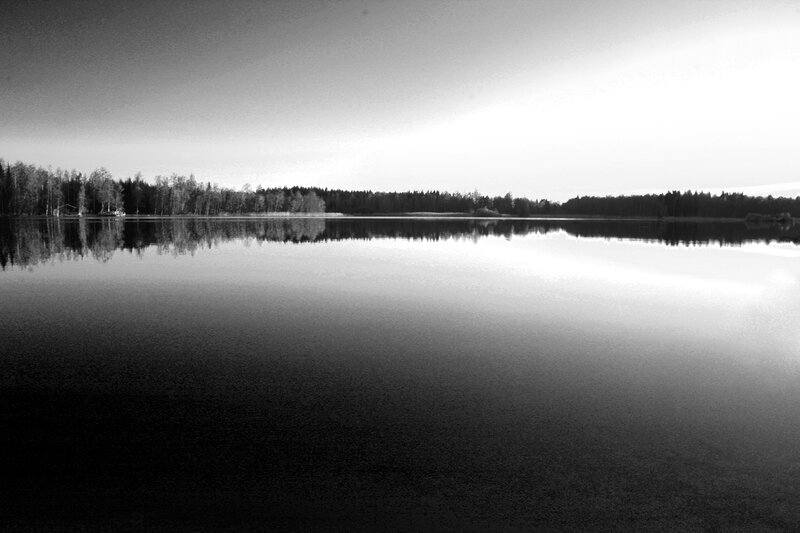calm lake reflection